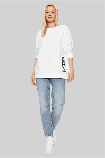 Hugo Boss Oversize Bisiklet Yaka Kadın Sweatshirt Beyaz 100