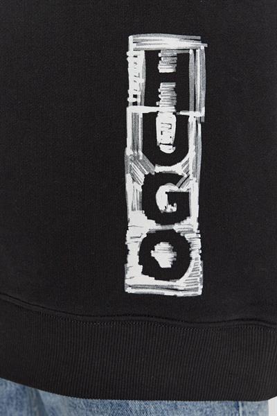 Hugo Boss Oversize Bisiklet Yaka Kadın Sweatshirt Siyah