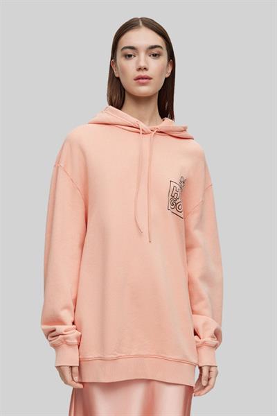 Hugo Boss Oversize Kapüşonlu Kadın Sweatshirt Pembe