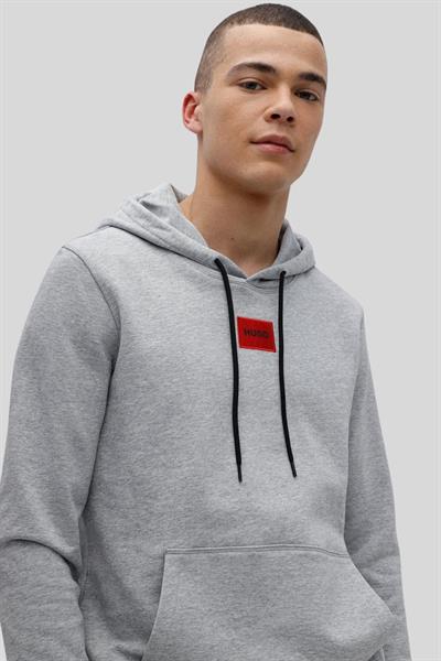 Hugo Boss Pamuklu Kapşonlu Erkek Sweatshirt Gri