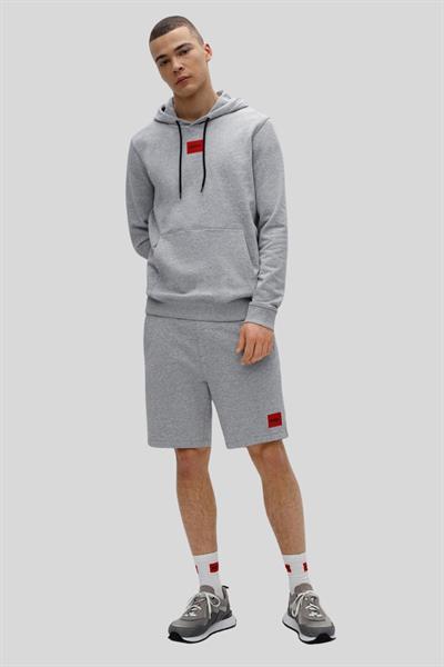 Hugo Boss Pamuklu Kapşonlu Erkek Sweatshirt Gri