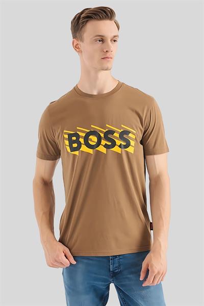 Hugo Boss Pamuklu Regular Fit Erkek T-Shirt Bej