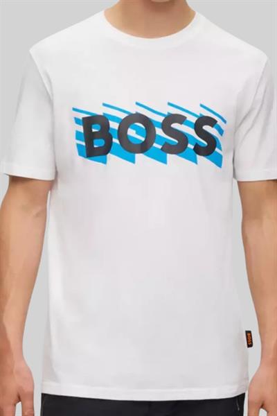 Hugo Boss Pamuklu Regular Fit Erkek T-Shirt Beyaz 101