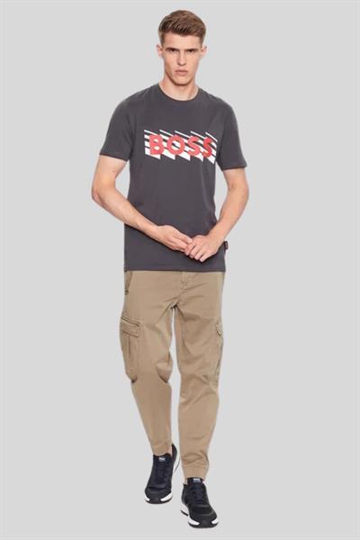 Hugo Boss Pamuklu Regular Fit Erkek T-Shirt Gri