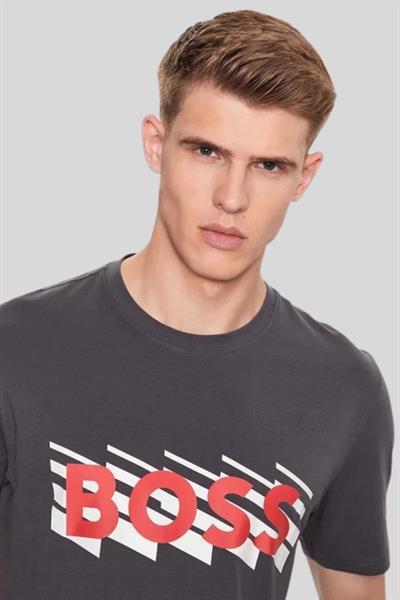 Hugo Boss Pamuklu Regular Fit Erkek T-Shirt Gri