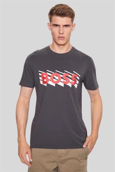 Hugo Boss Pamuklu Regular Fit Erkek T-Shirt Gri