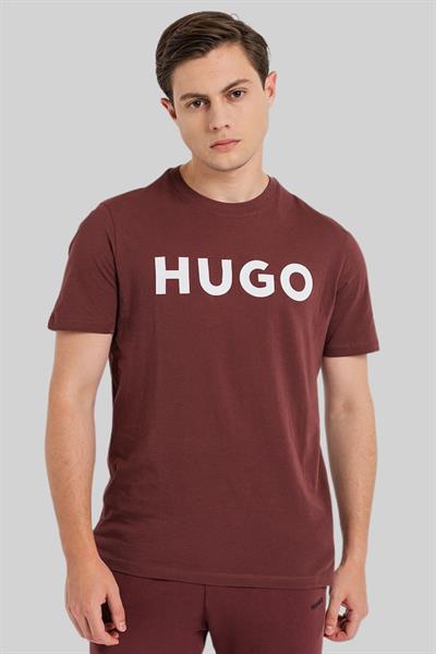 Hugo Boss Regular Fit Bisiklet Yaka Erkek T-Shirt Kahverengi