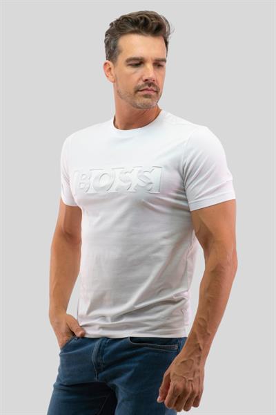 Hugo Boss Regular Fit Erkek T-Shirt Beyaz 100