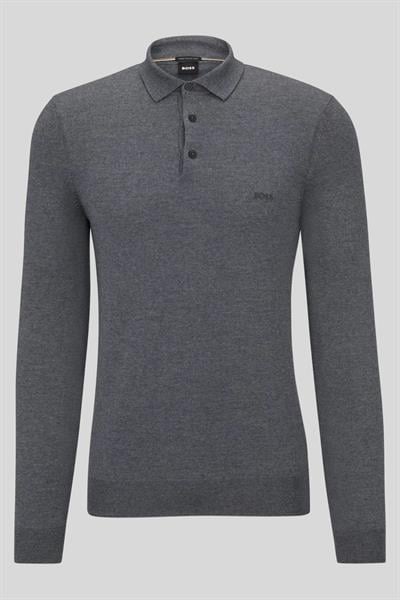 Hugo Boss Regular Fit Erkek Yün Kazak Gri 041