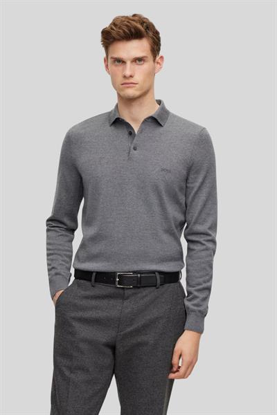 Hugo Boss Regular Fit Erkek Yün Kazak Gri 041