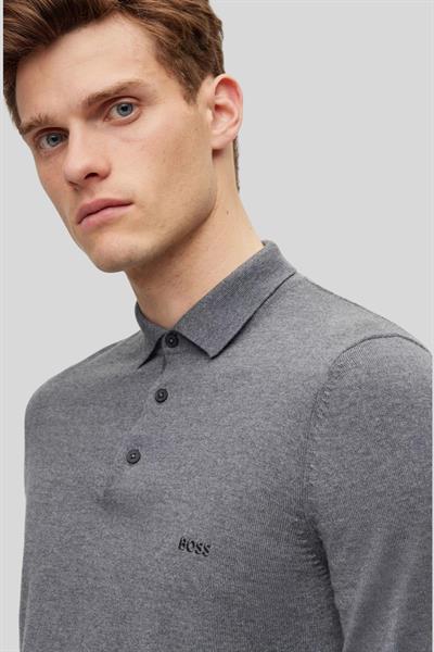 Hugo Boss Regular Fit Erkek Yün Kazak Gri 041