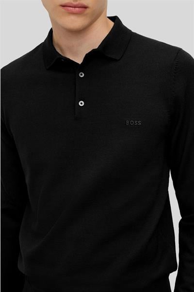 Hugo Boss Regular Fit Erkek Yün Kazak Siyah