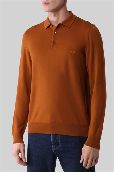 Hugo Boss Regular Fit Erkek Yün Kazak Turuncu