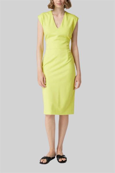 Hugo Boss Regular Fit Kadın Kolsuz Midi Elbise Sarı