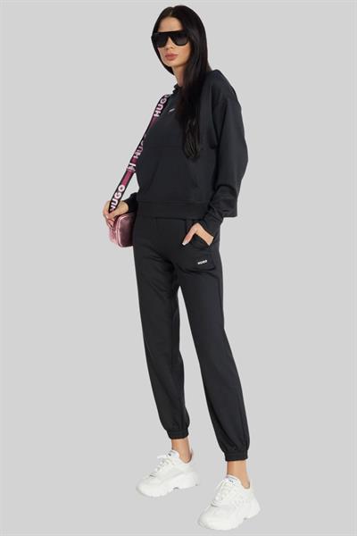 Hugo Boss Regular Fit Kapşonlu Kadın  Sweatshirt Siyah