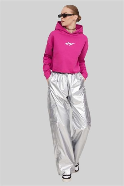 Hugo Boss Regular Fit Kapşonlu Kadın Sweatshirt Pembe