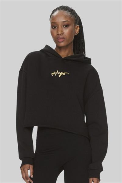 Hugo Boss Regular Fit Kapşonlu Kadın Sweatshirt Siyah