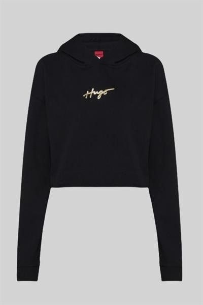 Hugo Boss Regular Fit Kapşonlu Kadın Sweatshirt Siyah