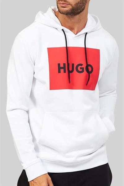 Hugo Boss Regular Fit Kapüşonlu Erkek Sweatshirt Beyaz 100
