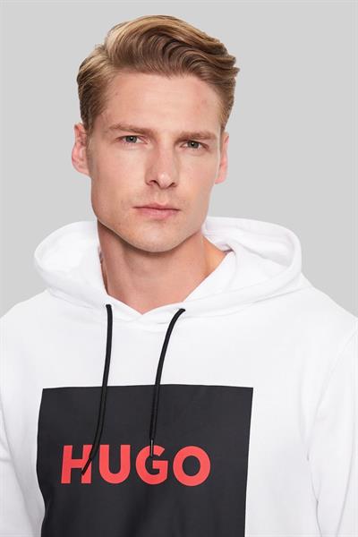 Hugo Boss Regular Fit Kapüşonlu Erkek Sweatshirt Beyaz 127