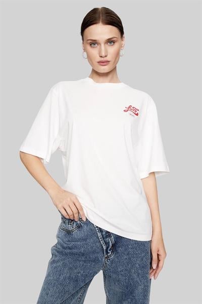 Hugo Boss Regular Fit  Yuvarlak Yaka Kadın T-Shirt Beyaz 102