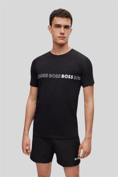 Hugo Boss Slim Fit Logolu Erkek T-Shirt Siyah