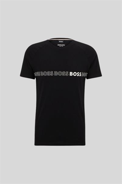Hugo Boss Slim Fit Logolu Erkek T-Shirt Siyah