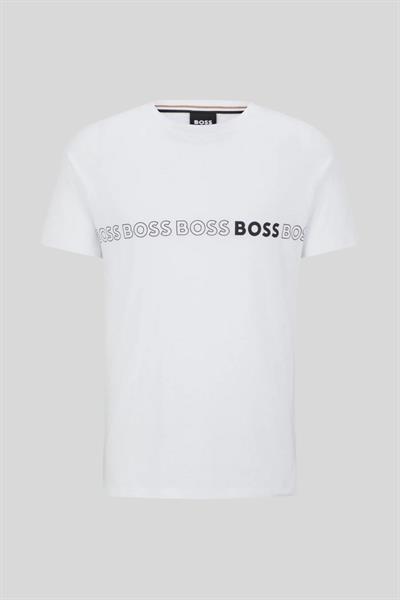 Hugo Boss Slim Fit Logolu Erkek T-Shirt Beyaz 100