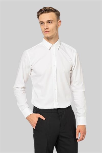 Hugo Boss Slim Fit Uzun Kollu Erkek Gömlek Beyaz 199