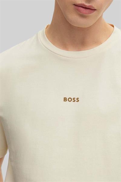 Hugo Boss Streç Erkek T-Shirt Krem 277
