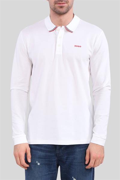 Hugo Boss Uzun Kollu Erkek Polo T-Shirt Beyaz 100