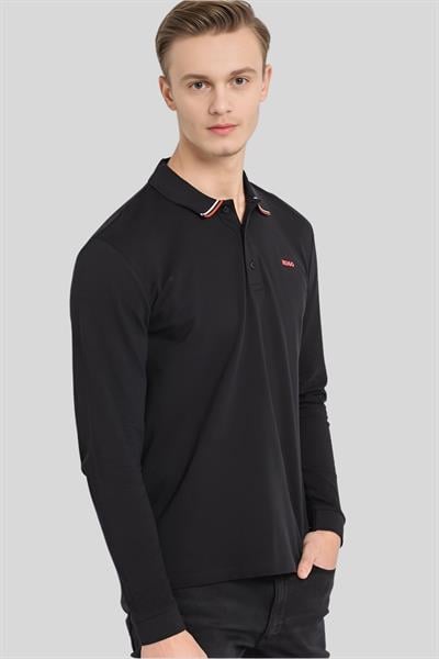 Hugo Boss Uzun Kollu Erkek Polo T-Shirt Siyah