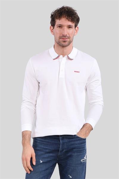Hugo Boss Uzun Kollu Erkek Polo T-Shirt Beyaz 100
