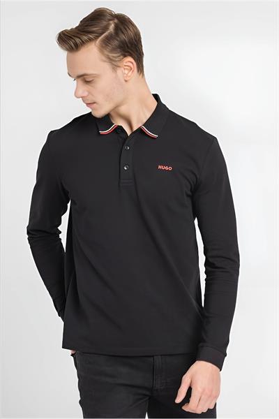 Hugo Boss Uzun Kollu Erkek Polo T-Shirt Siyah