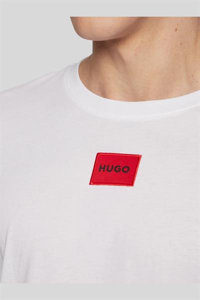 Hugo Diragolo Uzun Kollu Bisiklet Yaka Erkek T-Shirt Beyaz 100