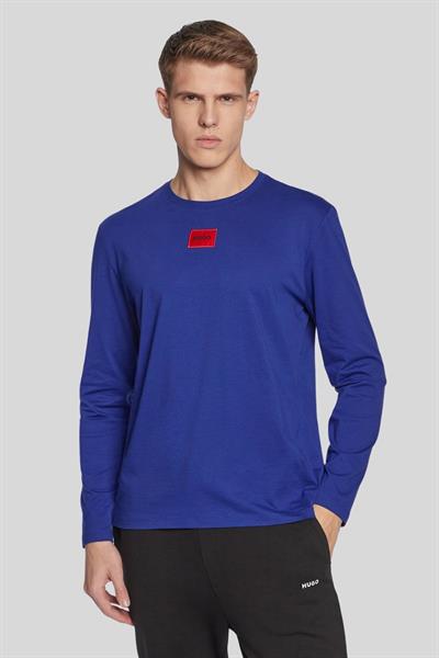 Hugo Diragolo Uzun Kollu Bisiklet Yaka Erkek T-Shirt Mavi 424