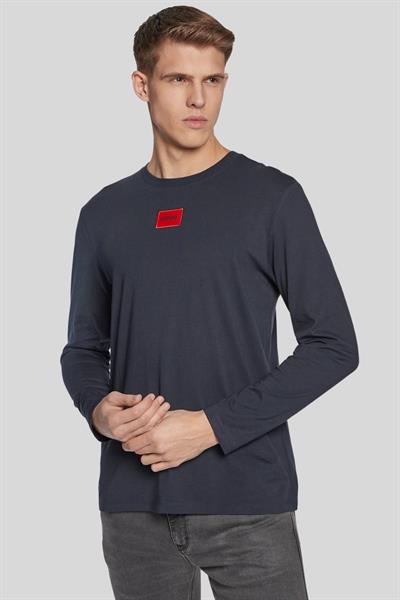 Hugo Diragolo Uzun Kollu Bisiklet Yaka Erkek T-Shirt Lacivert 405