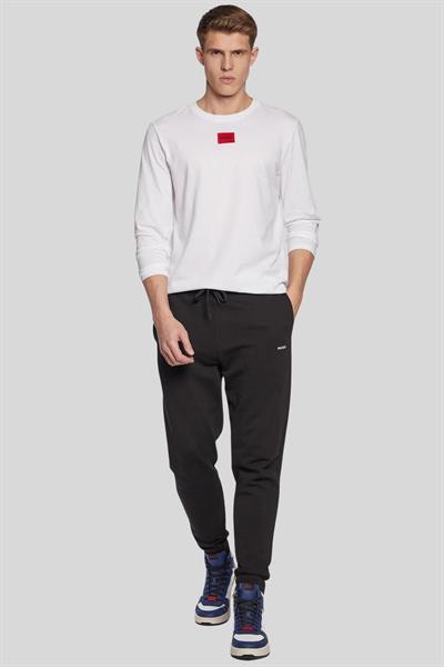 Hugo Diragolo Uzun Kollu Bisiklet Yaka Erkek T-Shirt Beyaz 100