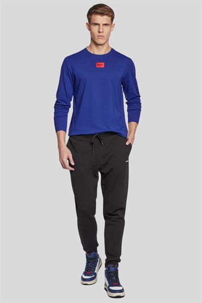 Hugo Diragolo Uzun Kollu Bisiklet Yaka Erkek T-Shirt Mavi 424