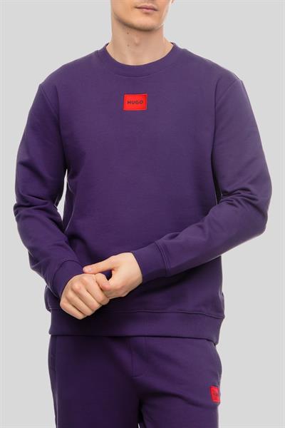 Hugo Enseden Yakalı Pamuklu Erkek Sweatshirt Lacivert