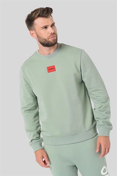 Hugo Enseden Yakalı Pamuklu Erkek Sweatshirt Yeşil