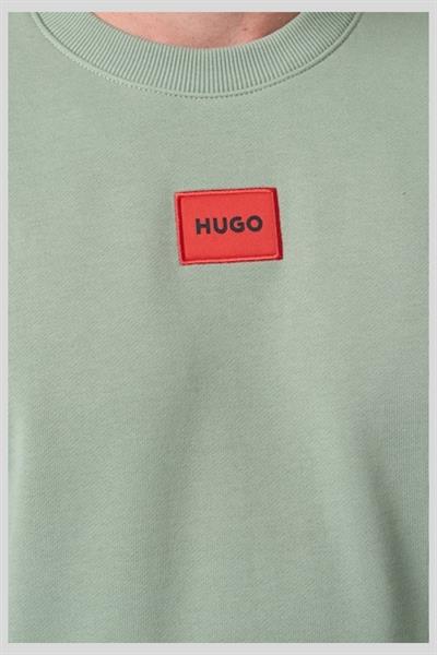 Hugo Enseden Yakalı Pamuklu Erkek Sweatshirt Yeşil