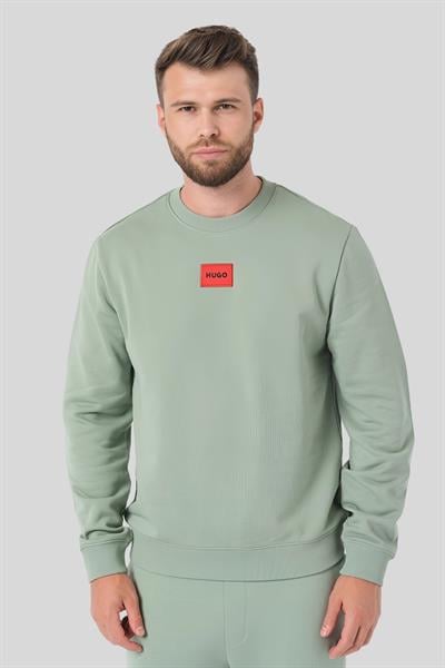 Hugo Enseden Yakalı Pamuklu Erkek Sweatshirt Yeşil