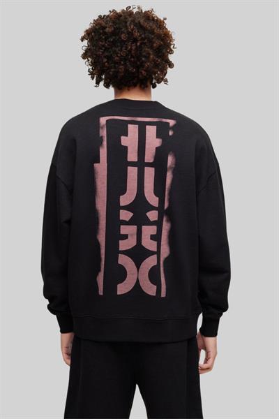 Hugo Erkek Bisiklet Yaka Sweatshirt Siyah