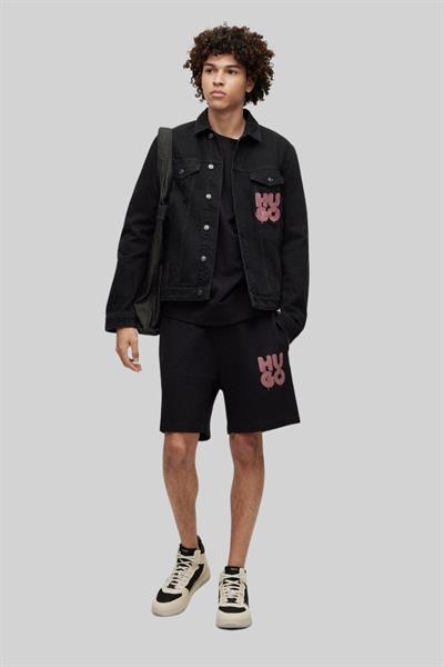 Hugo Erkek Bisiklet Yaka Sweatshirt Siyah