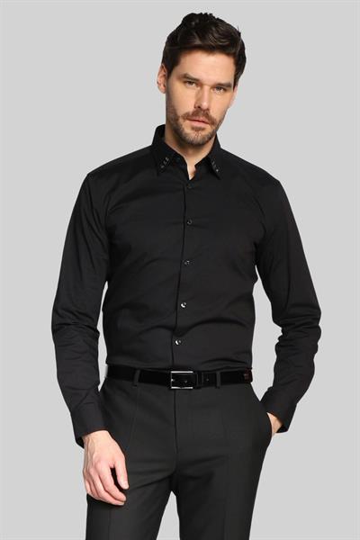 Hugo Erkek Regular Fit Gömlek Siyah
