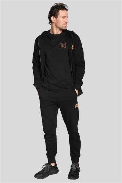 Hugo Erkek Regular Fit Oval Yakalı İşlemeli Logolu T-Shirt Siyah