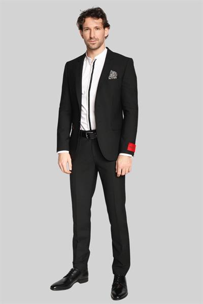 Hugo Extra Slim Soft Erkek Takım Elbise Siyah