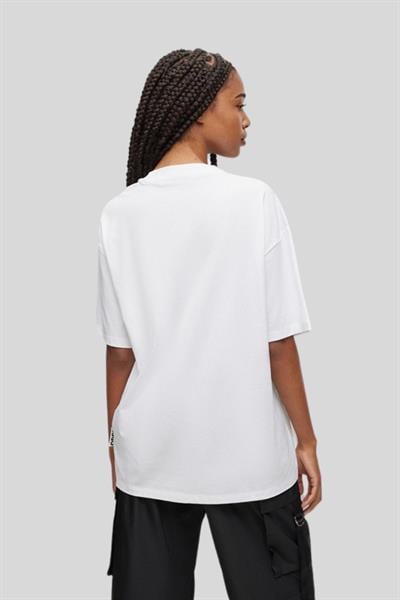 Hugo Grafik Baskılı Yuvarlak Yaka Kadın T-Shirt Beyaz 100