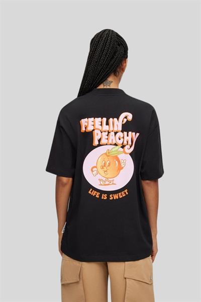 Hugo Grafik Baskılı Yuvarlak Yaka Kadın T-Shirt Siyah